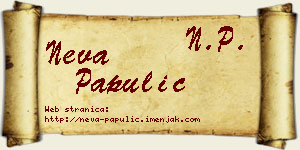 Neva Papulić vizit kartica